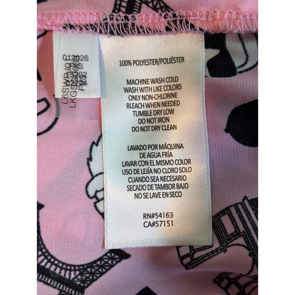 Karl Lagerfeld Small Pajama Set Womens Pink Paris Graphic Short Sleeve PJ Set - Picture 6 of 7